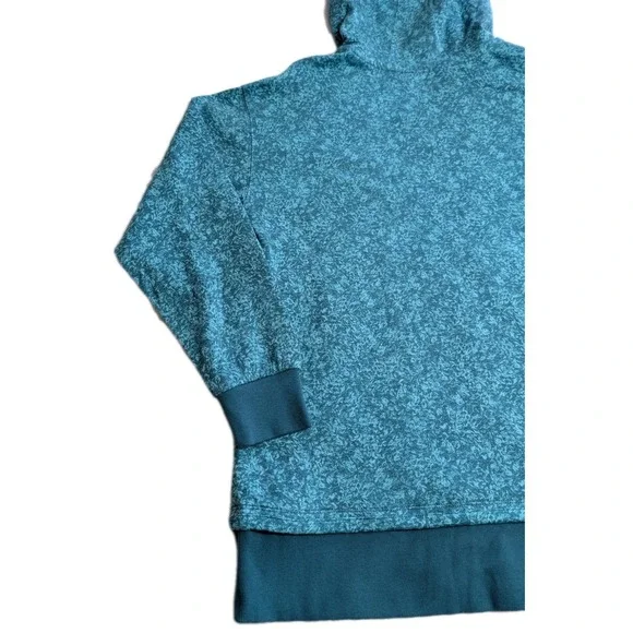 Athleta Womens Pullover Hoodie Small Teal‎ Heathered V Neck Athleisure - Picture 8 of 8